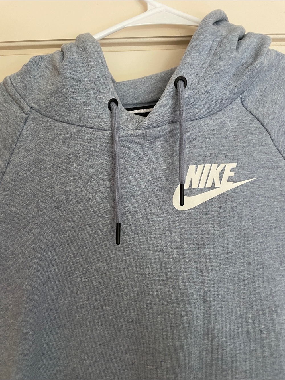 Nike Light Gray Crewneck Hoodie with White Swoosh - Picture 2 of 3